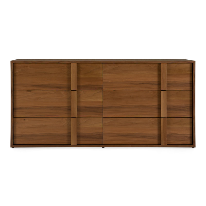 Alvarez 65'' W 6-Drawer Double Dresser, Walnut