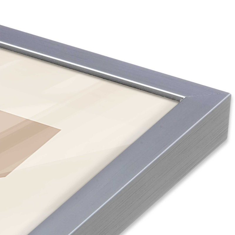 Imprimé géométrique Bauhaus Sunset, H 11,25 po x l 9,25 po, Argent argent