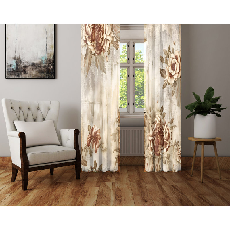 Paire de rideaux semi-transparents Aides, L 20 po x L 82 po
