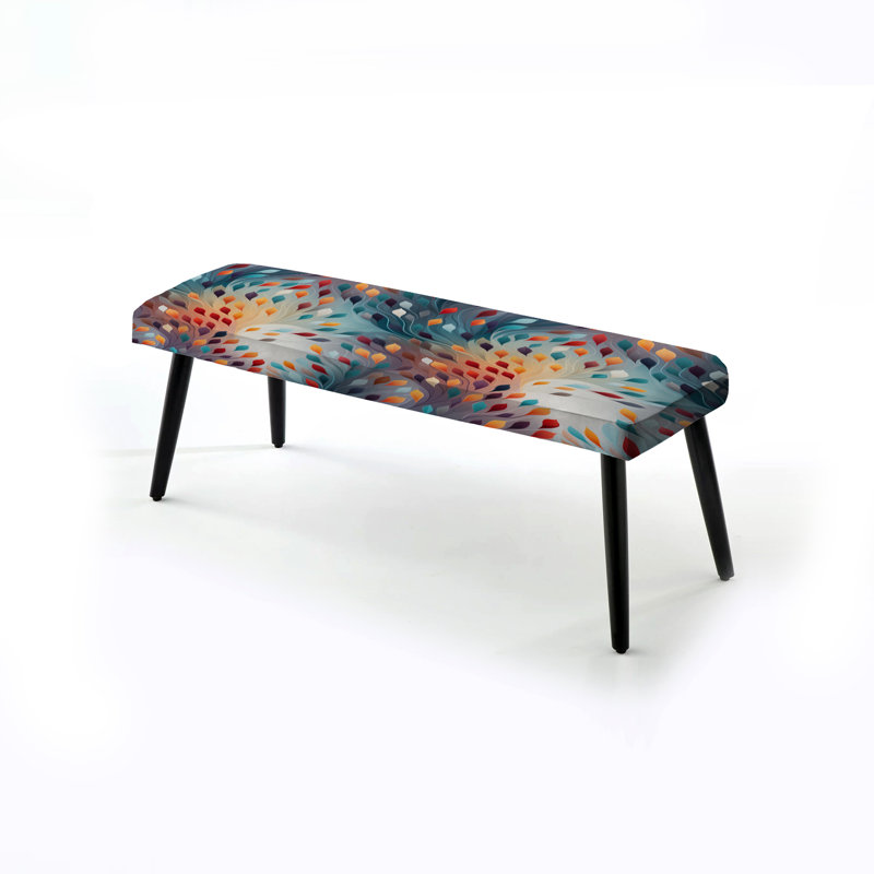 Heart Centered Meditation Mediation - Geometric Upholstered Black Bench