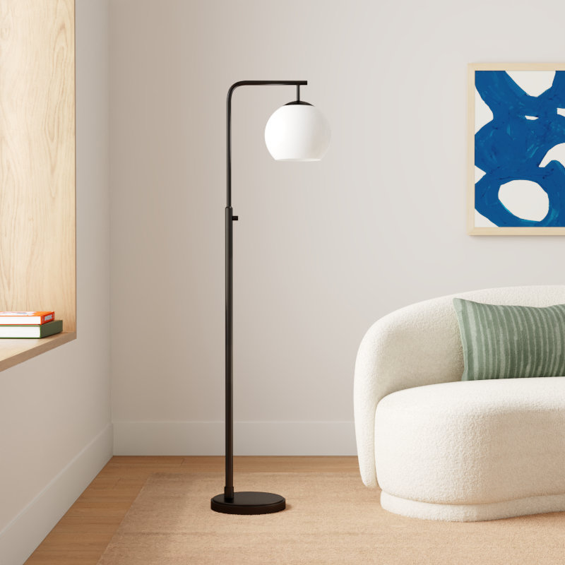 Claire 58.5'' Floor Lamp, White, Black