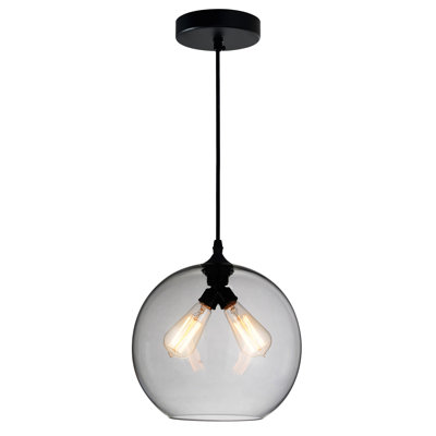 Mini-luminaire suspendu 2 lumières avec finition fumée