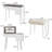 White Vanity Desk With Flip Top Mirror & Chair ,2 Drawers & 8 Storage Compartments