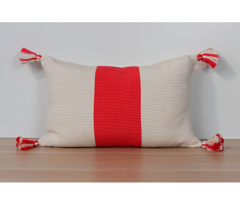 Laguna Rectangular Cotton Pillow Cover & Insert, Coral