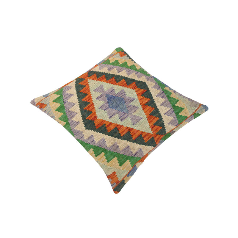 Housse de coussin en laine tissée à la main Tribhaus, Or / beige / noir / orange