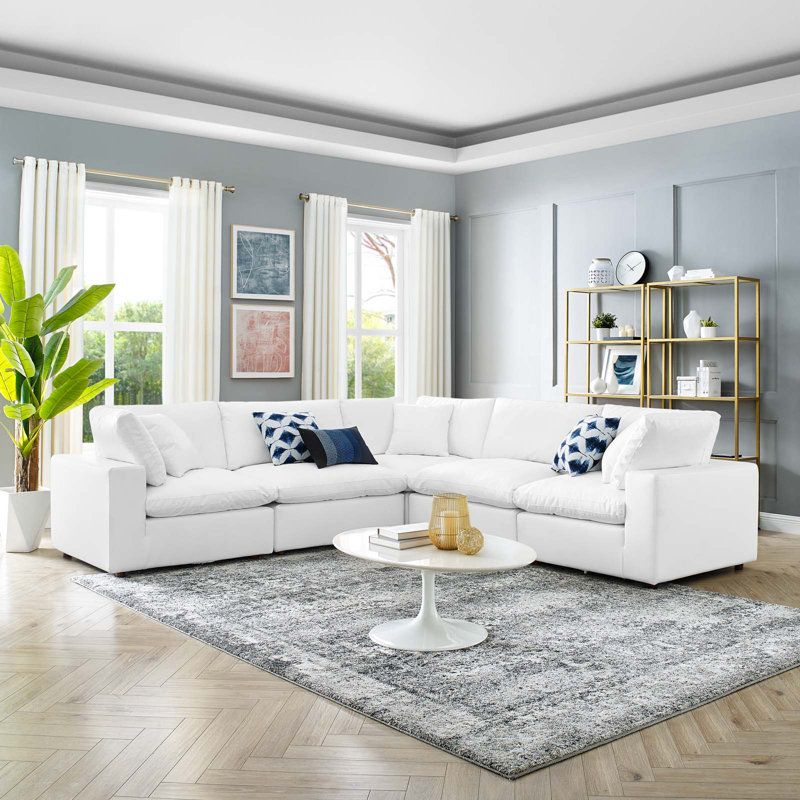 Canapé modulaire 5 pièces Modway Commix, Blanc