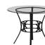 Hardrick 42'' Round Glass Dining Table with Crescent Style Metal Frame-28473370-28473371