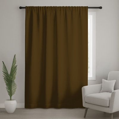 Solid Brown Color Window Curtains, Solid Sheer & Blockout Curtains - 1 Panel