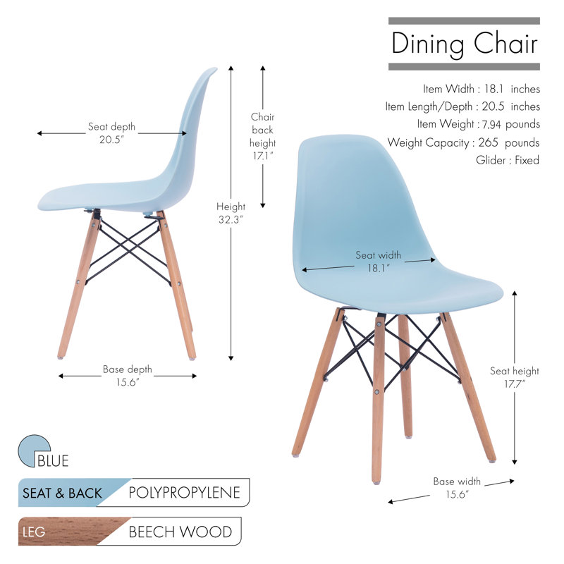 Chaise d'appoint en plastique Askegard, Bleu