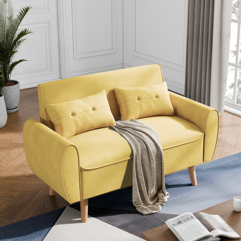 Arlander Upholstered 47.24'' Loveseat, Yellow