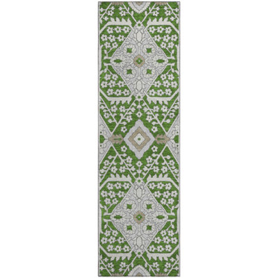 Premium Machine Washable Elaine Green Rug