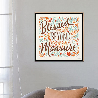 «Blessed Beyond Mesure I», reproduction d'art sur toile encadrée