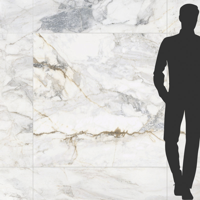 Calacatta Macchia 48x48 Marble Look Matte Porcelai 47.24 in. x 47.24 in. Porcelain Tile