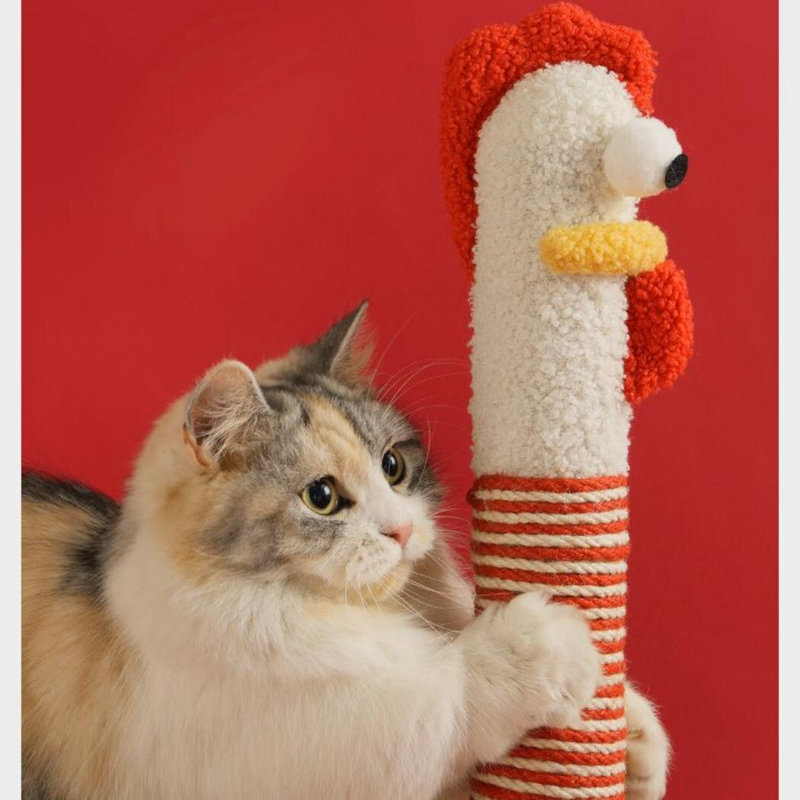 Sisal & Velvet Chicken-Shaped Cat Climbing Frame