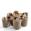 Chaises de salle à manger rembourrées avec roulettes cachées Modern Barrel-249305383