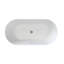 63" Acrylic Freestanding Bathtub, Oval Deep Soaking Bathtub With Center Pop-Up Drain & Integrated Overflow, Contemporary Stand Alone Bath Tub For Bathroom Spa Or Home Upgrade, Glossy White-125225715