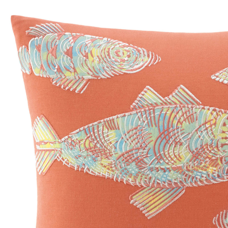 Batic Fish Square Pillow Cover & Insert
