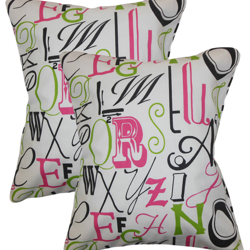 Coussin décoratif en coton Rowles, Chartreuse