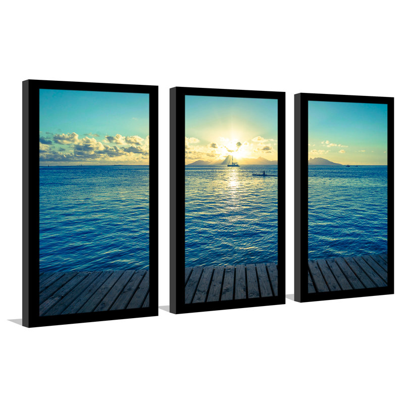 "In The Distance", ensemble de 3 reproductions de photos encadrées, H 33,5 po x l 52,5 po x P 1 po