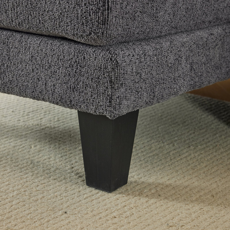 Canapé modulaire 110 po en chenille gris, Gris chenille