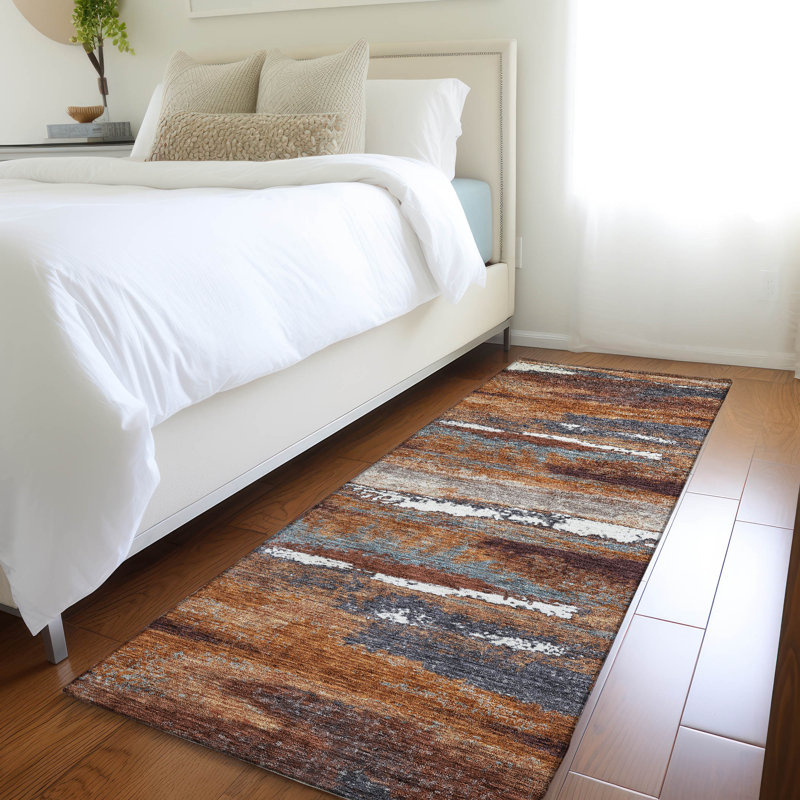 Premium Machine Washable Prisco Copper Rug, Runner 2'3" x 7'6"