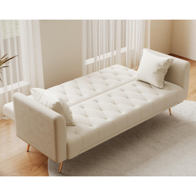 American retro velvet Sofa for small living room bedroom office，Convertible loveseat sofas