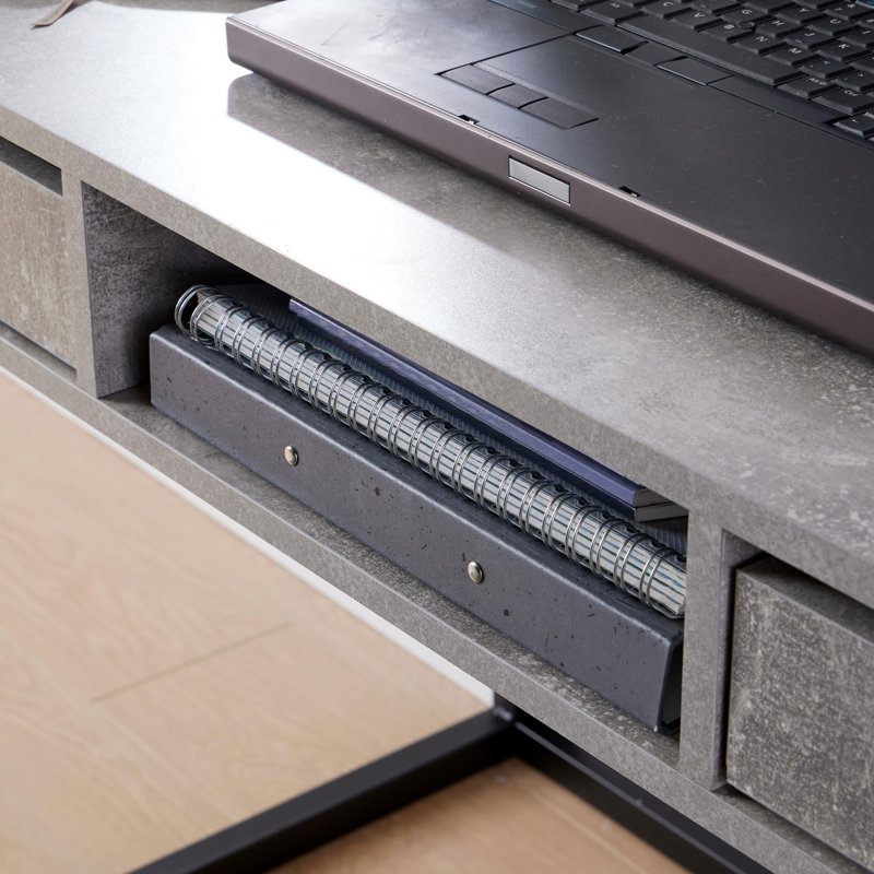 Kraul Computer Desk, Black, Grey