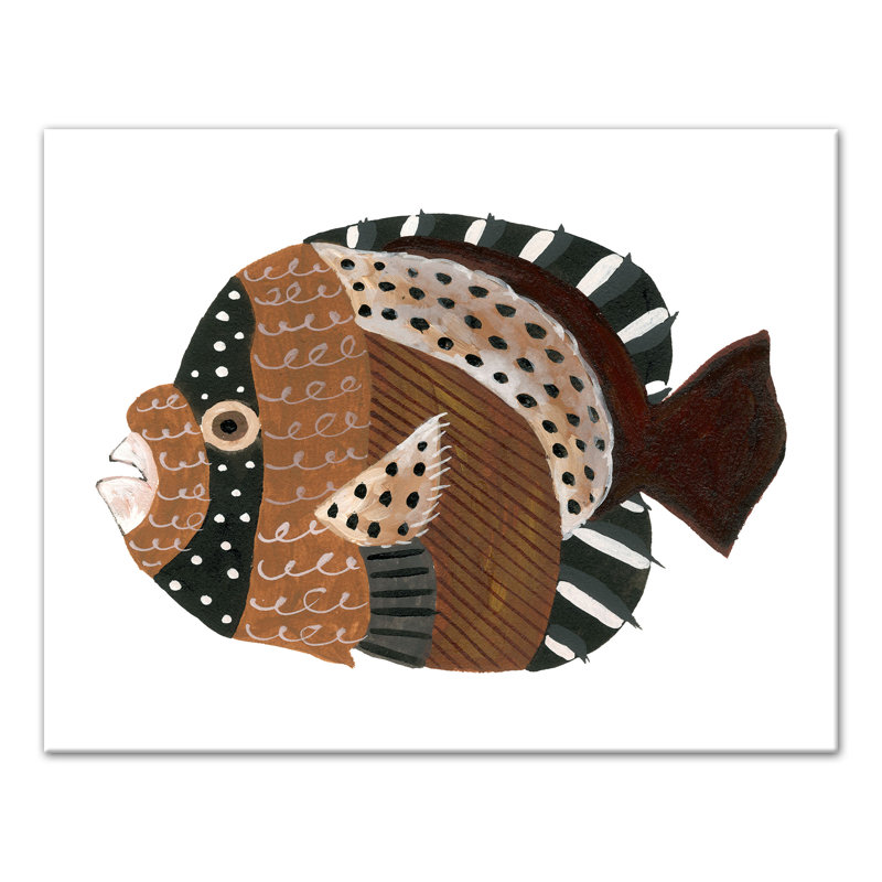 " Neutral Fish ", 11" H x 14" W x 1.25" D, No Frame