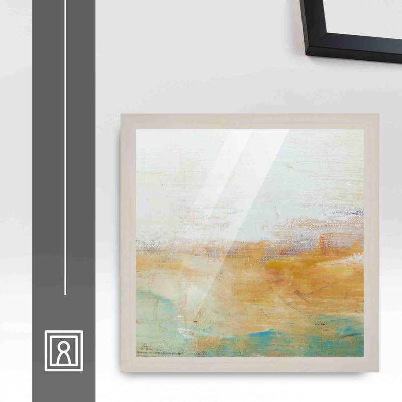 Cadre photo simple en bois rouge / jaune, 27 po x 27 po