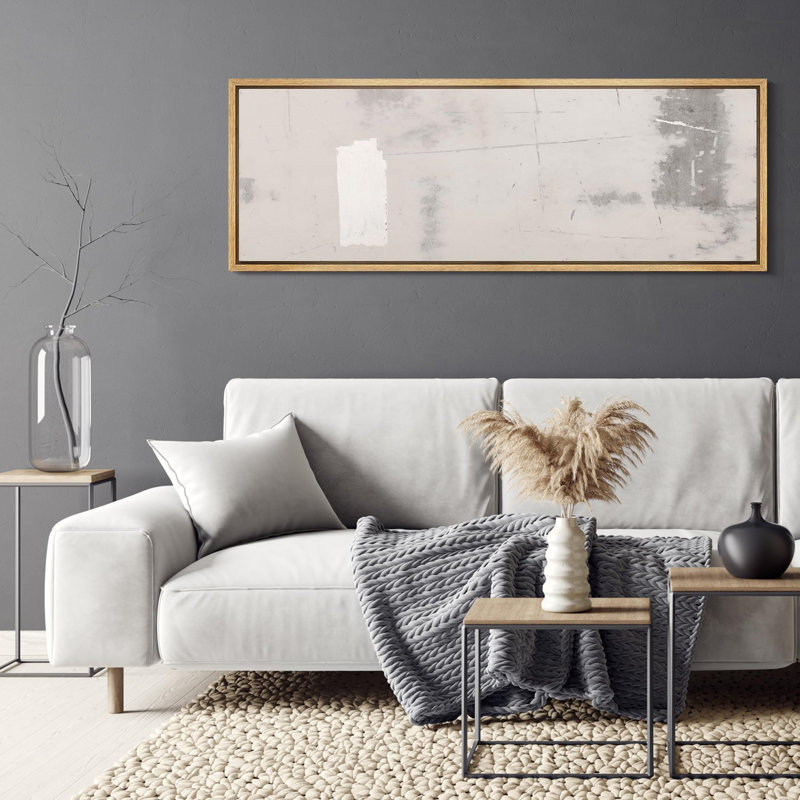 Minimal Landscape " Abstract Minimalist Texture In Neutral Tones Antique Retro Colorful Bedroom Large Wall Decor ", Natural