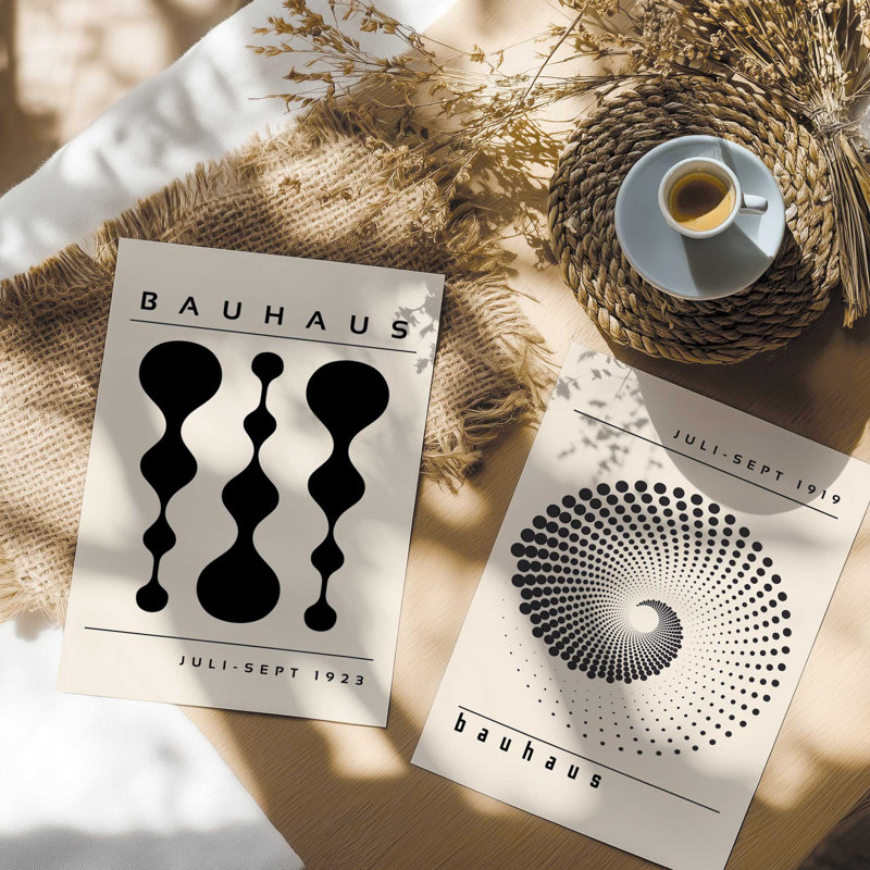 Ensemble de 2 impressions Bauhaus in Motion Duo, Papier, H 16 po x l 24 po x P 0,1 po