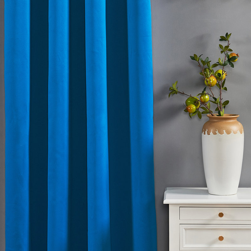 Solid Blackout Curtain Panel, Snorkel Blue, 54" W x 96" L