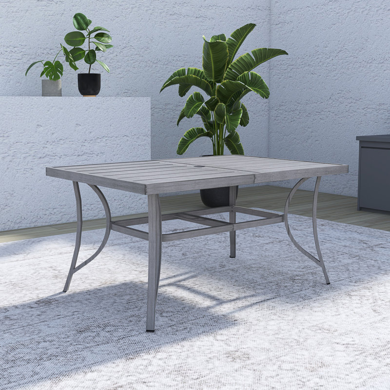 Modern Square Aluminum Dining Table