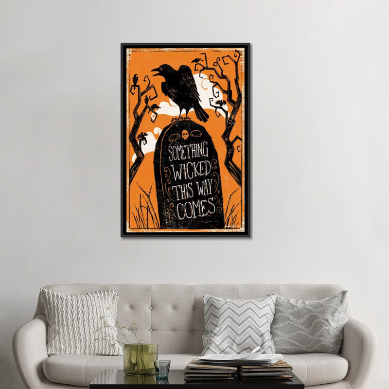 « malicieux iii », art textuel sur toile tendue, H 26 po x l 18 po x P 1,5 po, Toile avec cadre noir, Pas de tapis