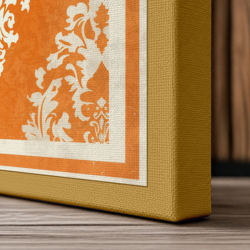 Baroque Symmetry Art Deco - Wrapped Canvas, 24x16 - 61.0 x 40.6 cm, Ochre Border