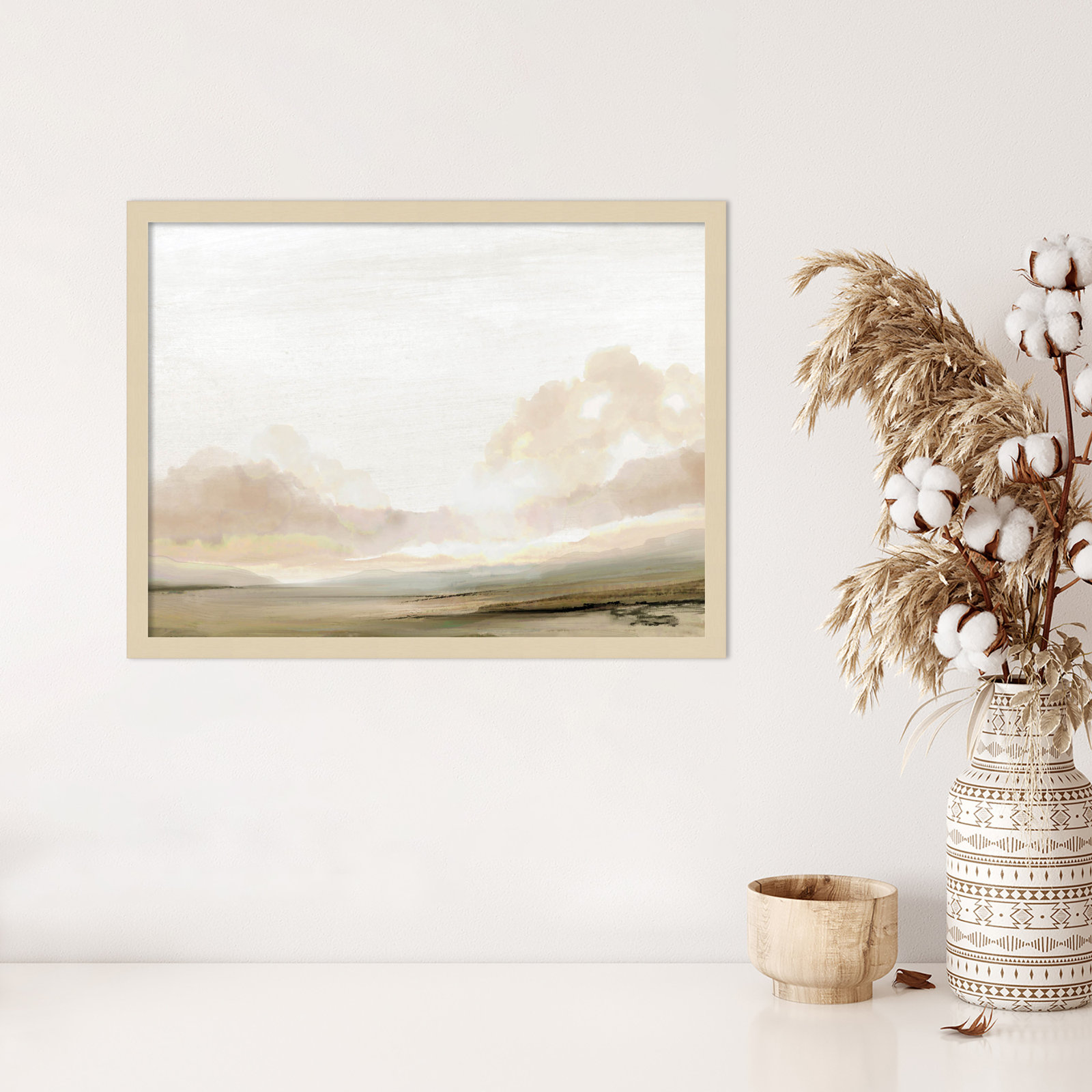 Southern Landscape Print by Dan Hobday, Brown, 19" H x 25" W x 1" D