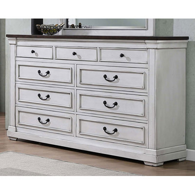 Arneta 9-drawer Dresser Distressed White