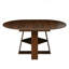 Table de salle à manger extensible ronde pour 4 à 8 personnes, table de salle à manger ovale de cuisine moderne avec feuilles amovibles peu encombrantes, base en bois avec tablette de rangement pour le salon de la cuisine-127816792