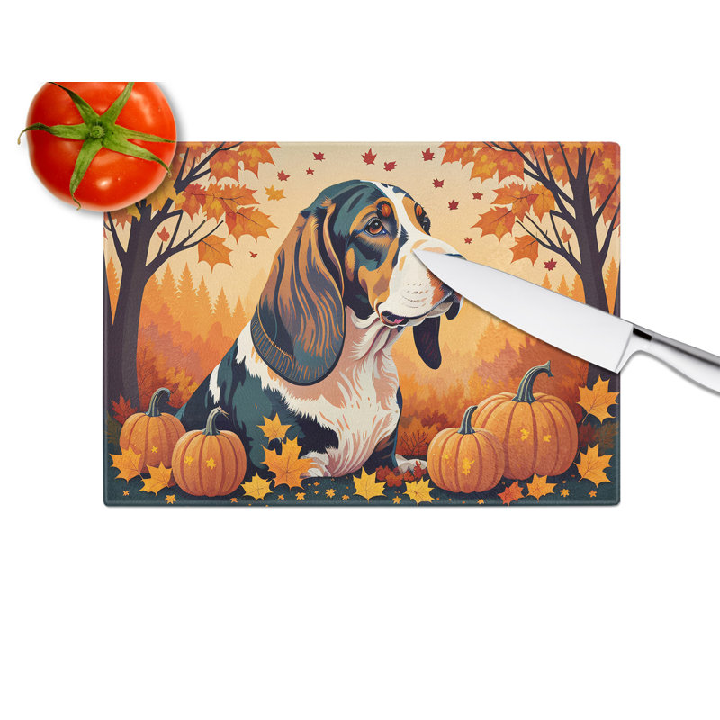 Grande planche à découper en verre Basset Hound