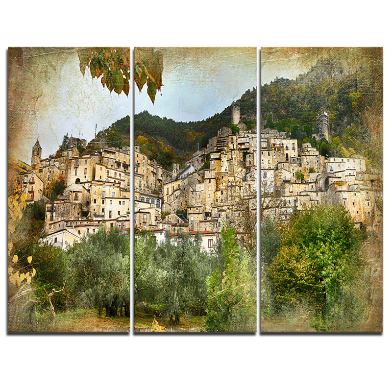 Autres villages de l’italien-3 pièces, ensemble de 3 impressions sur toiles tendues