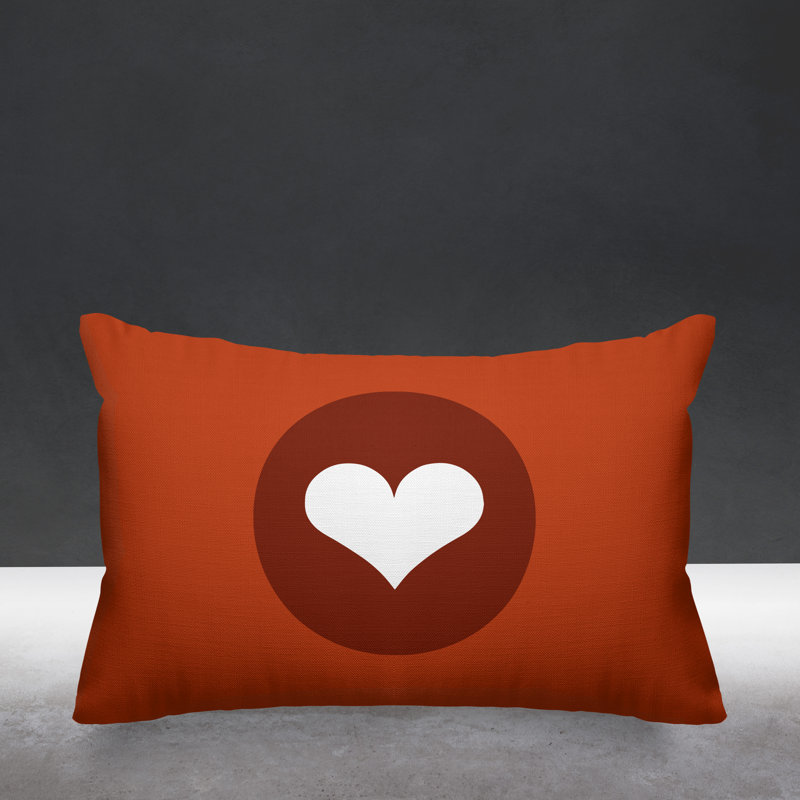 Housse et insert de coussin rectangulaire Sweet Heart, Orange brûlé