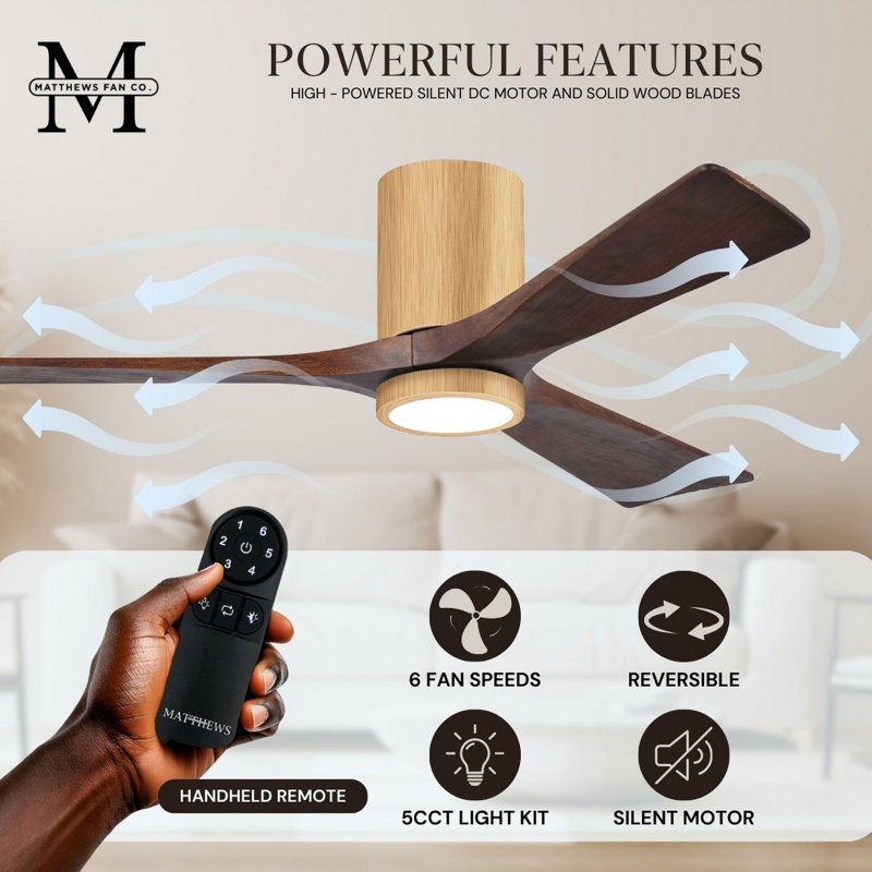 Irene LED Ceiling Fan, Walnut, Light Maple, 42"