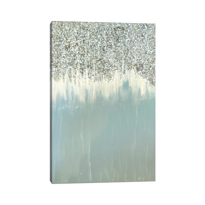 Blue And Silver Shimmer by Amber Lamoreaux - Wrapped Canvas Print