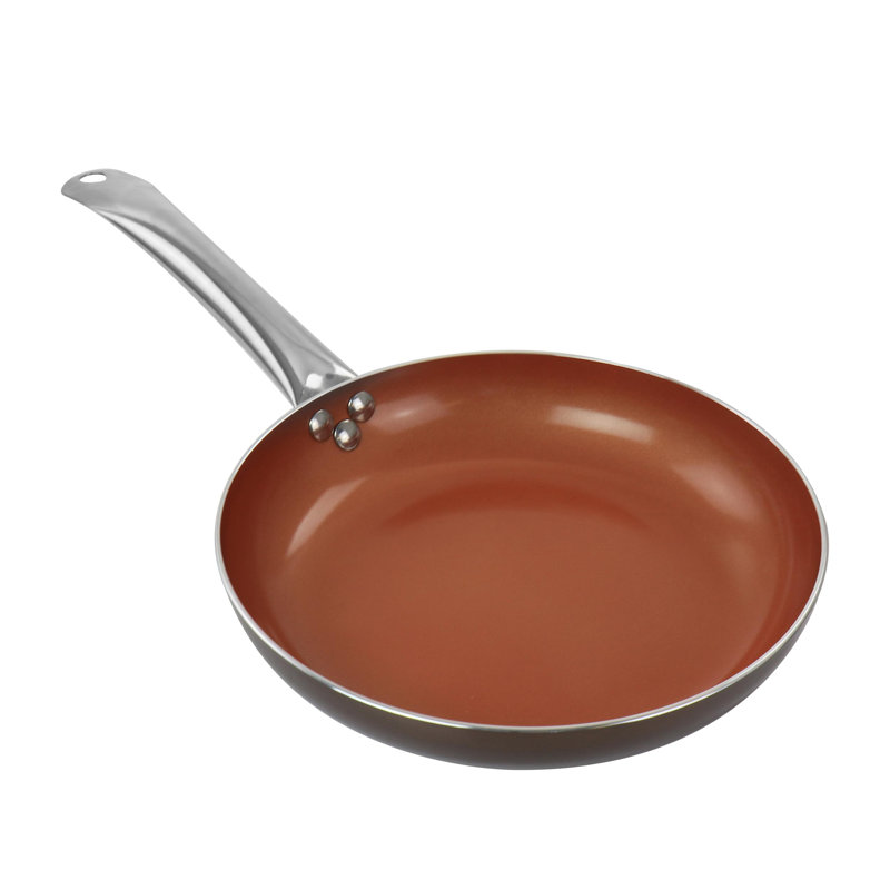 Copper Nonstick Aluminum 10-Piece Cookware Set with Stainless Steel Handles