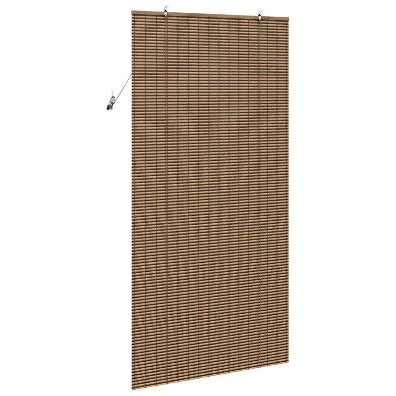 Vidaxl Window Blind With Curtains Manual Brown Bamboo, 220cm L x 110cm W