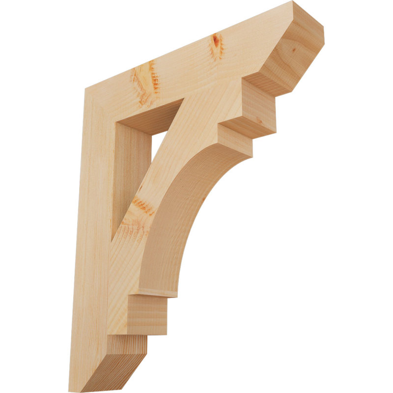Support en bois / corbeau, Douglas (lisse), H 24 po x l 3,5 po x P 20 po