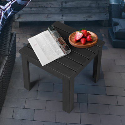 Table d'appoint d'extérieur en bois de sapin de qualité supérieure, gris clair