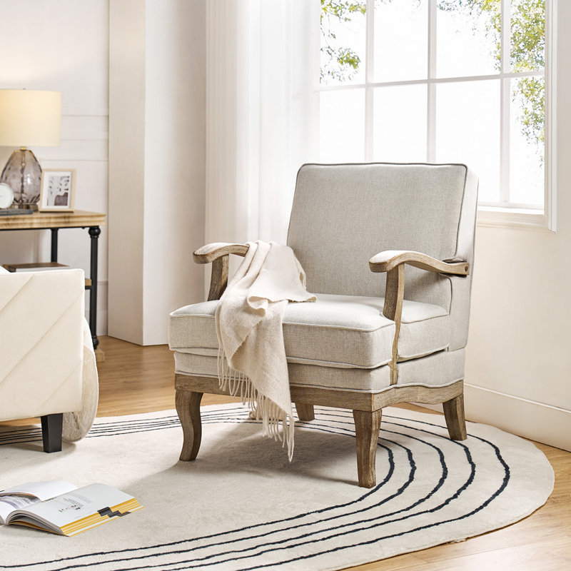 Upholstered Armchair, Pewter