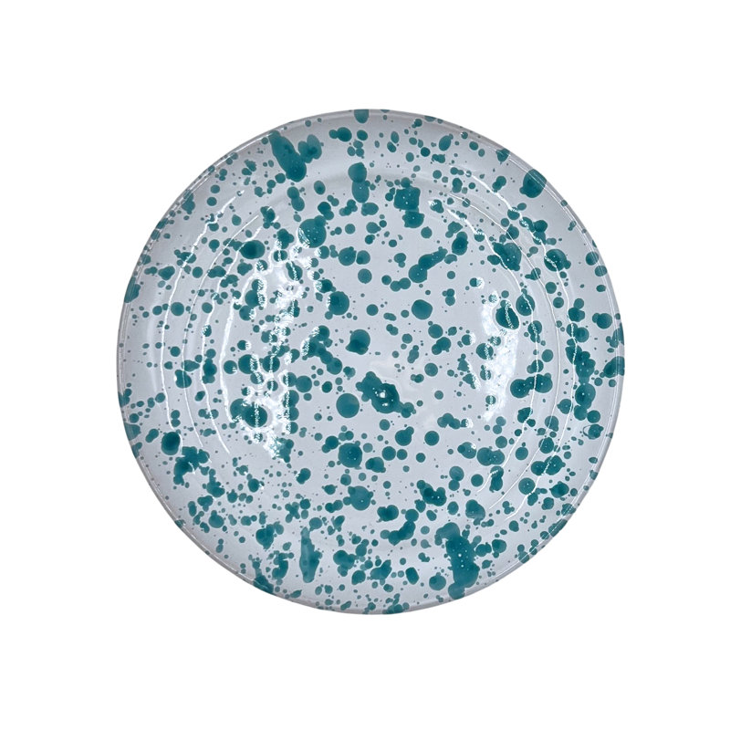 Taverna Speckled Dessert Plate, Yellow/White, Set of 4, Light Blue