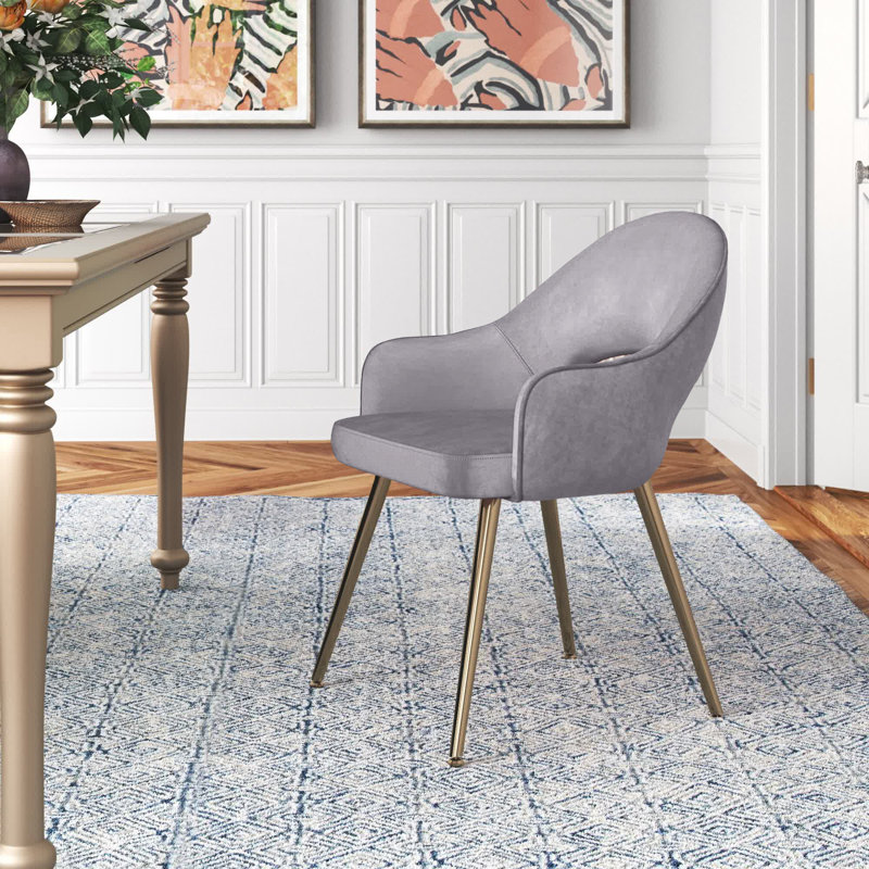 Linkoski 17.91'' H Velvet Upholstered Armchair, Grey